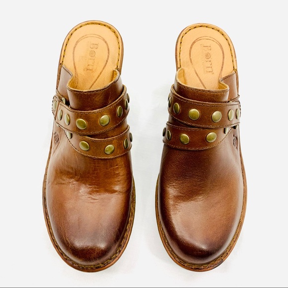 Born gold studded strap brown clogs - Picture 3 of 12